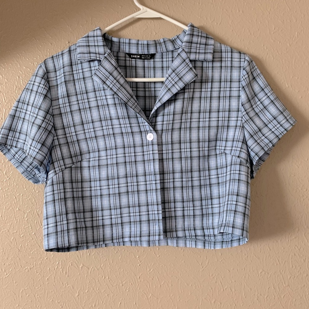 Plad blue cropped too